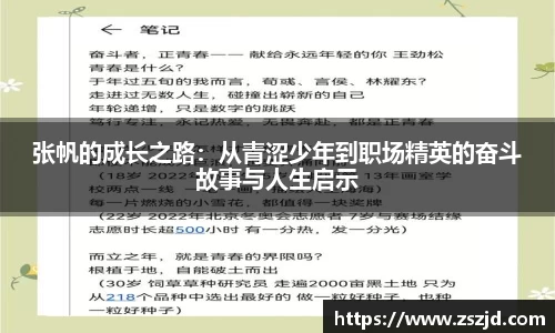 张帆的成长之路:从青涩少年到职场精英的奋斗故事与人生启示
